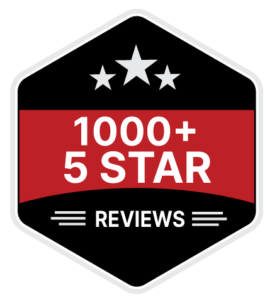 A badge for 5 star reviews
